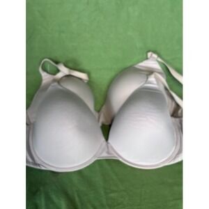 Victoria's Secret PINK Bra Lot 38DDD‎ Push Up Underwire White w/ Pink Lining (2)